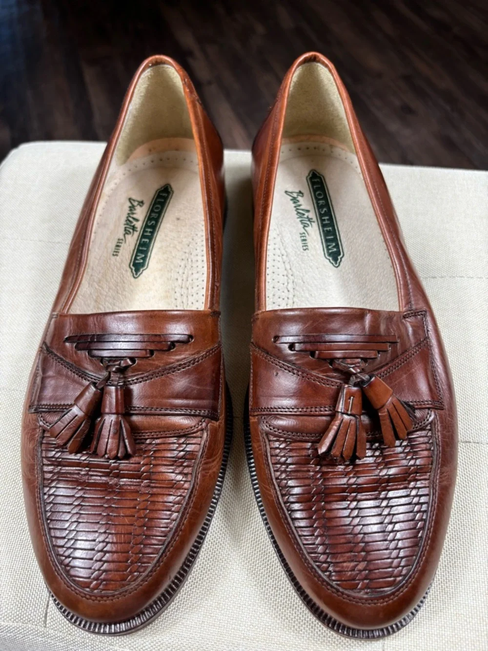 Florsheim Imperial Benedict Tassel Loafers Brown Leather Made Italy Men’s 8D